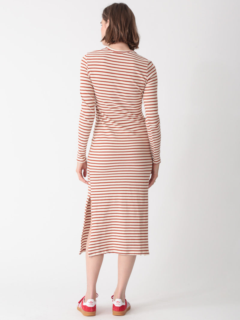 Skyler Dress - Ivory / Amber Stripe