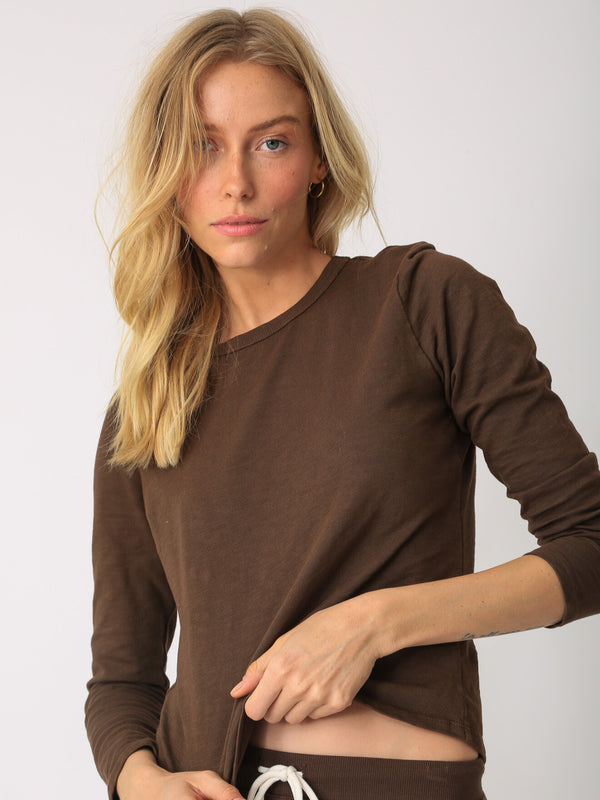 Faye Long Sleeve Tee - Cocoa