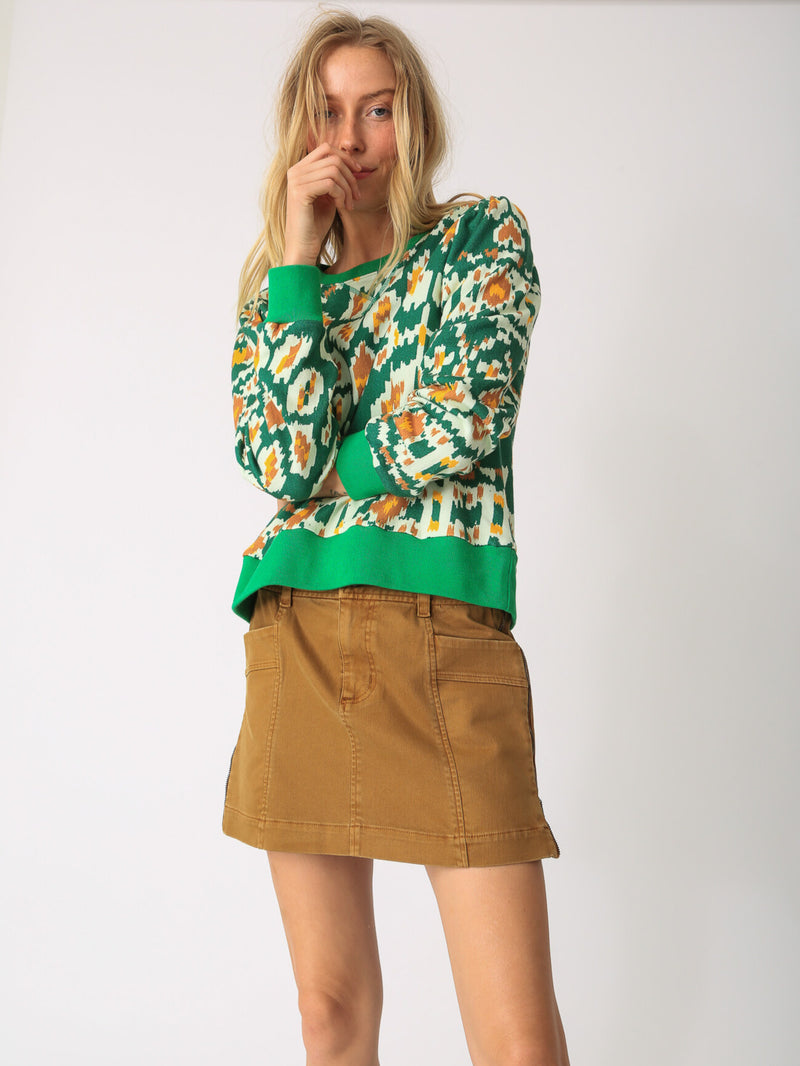 Lori Sweatshirt - Ikat Emerald