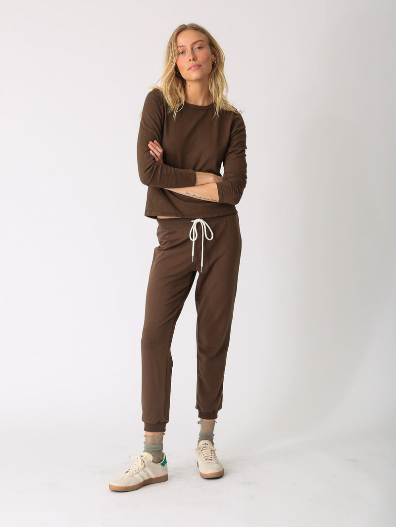 Faye Long Sleeve Tee - Cocoa