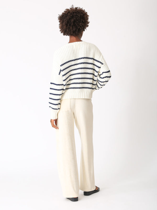 Nautical Sweater - Ivory / Indigo Stripe