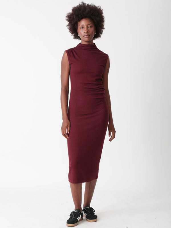 Eli Rib Dress - Merlot