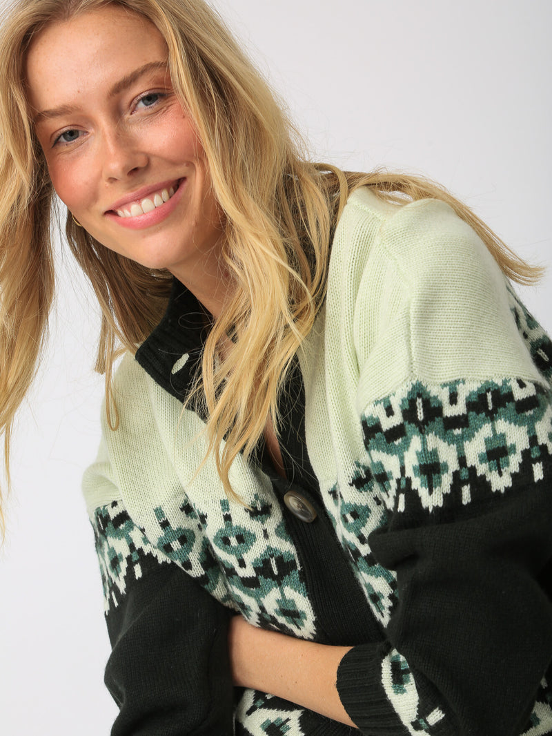 Rudi Cardigan - Fair Isle Pine