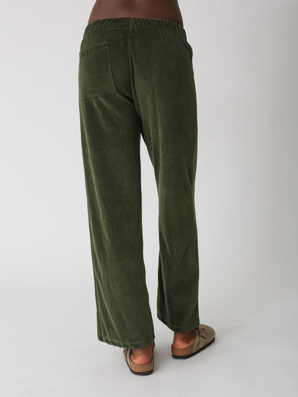 Wylie Velour Pant - Hunter