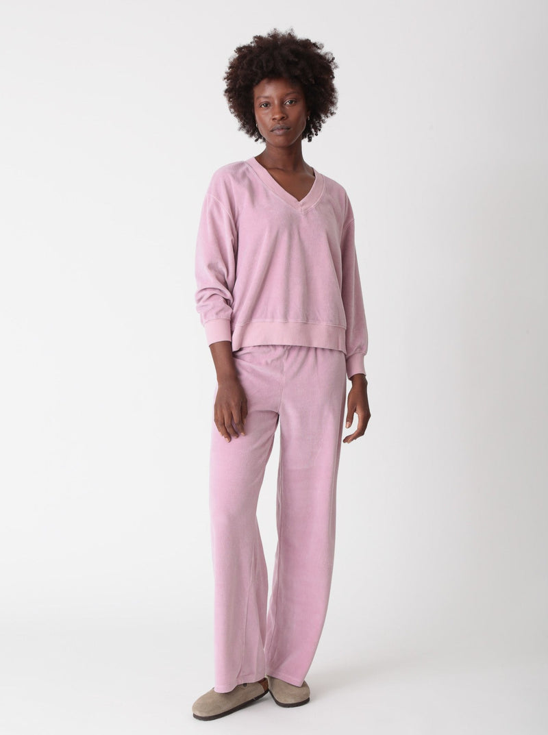 Wylie Velour Pant - Mauve