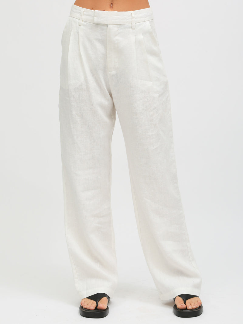 Bradley Linen Trouser - Ivory