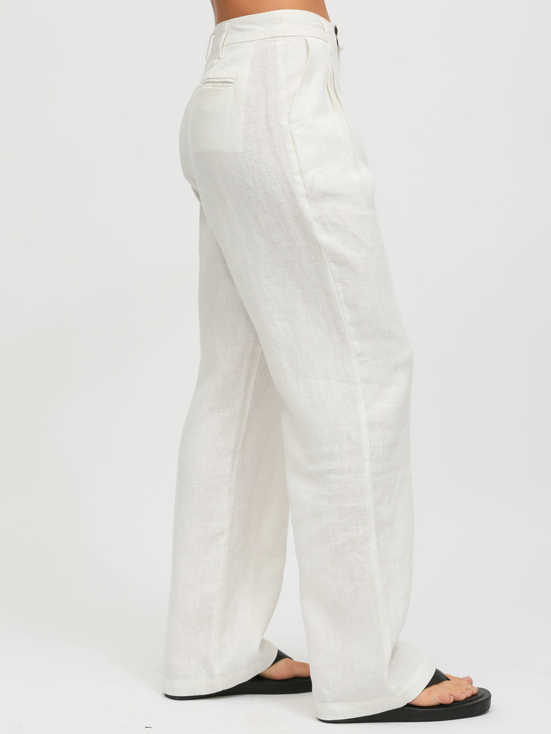 Bradley Linen Trouser - Ivory