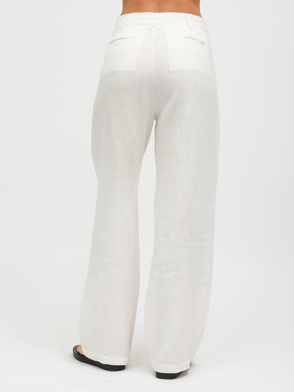 Bradley Linen Trouser - Ivory