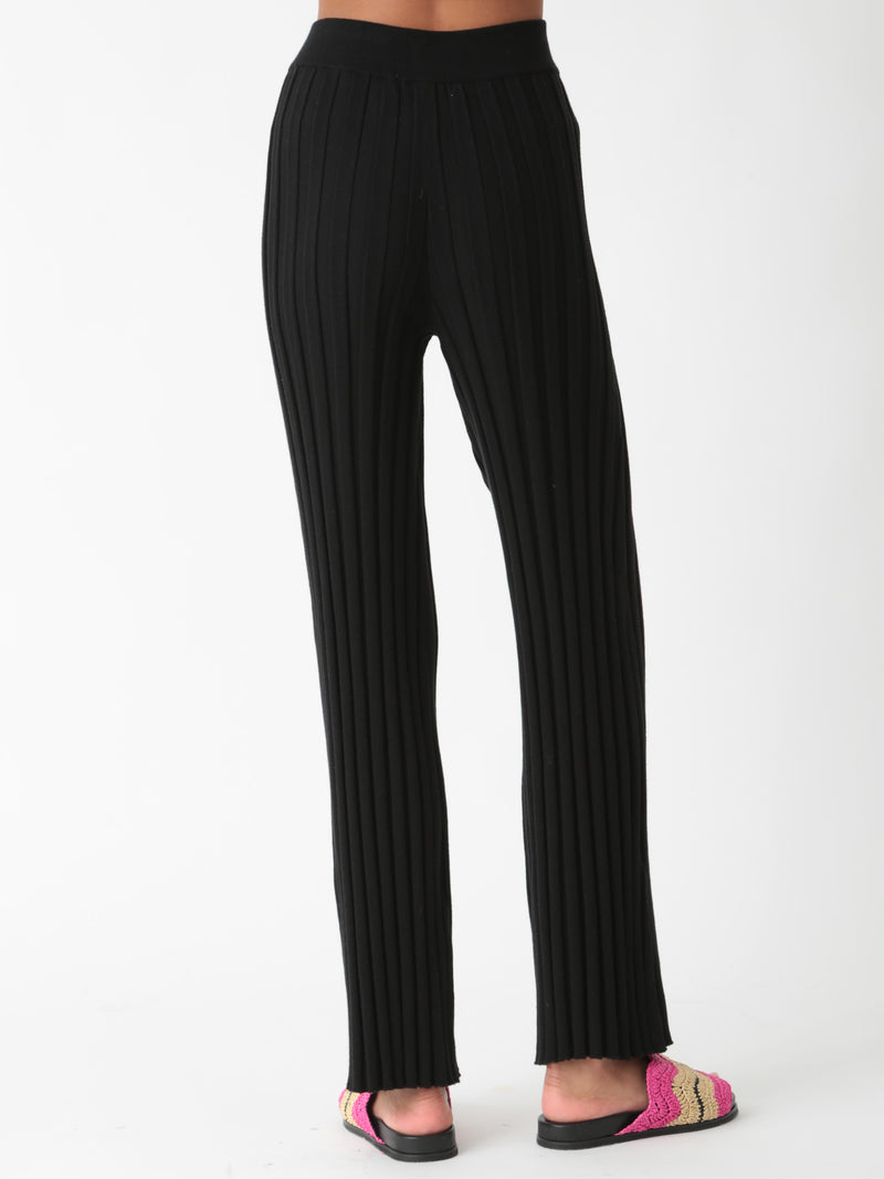 Carmel Ribbed Knit Pant - Onyx