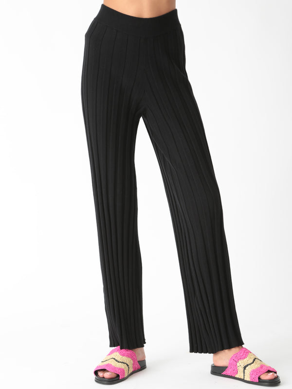 Carmel Ribbed Knit Pant - Onyx