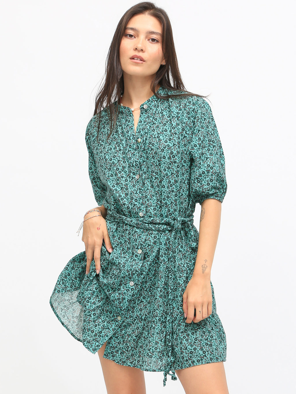 Clarissa Dress - Evergreen Floral