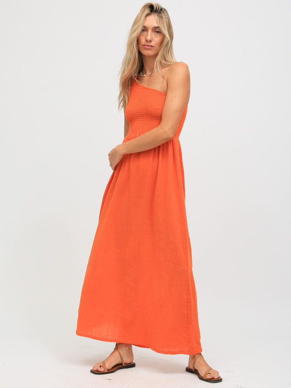 Cleo Gauze Dress - Tangerine