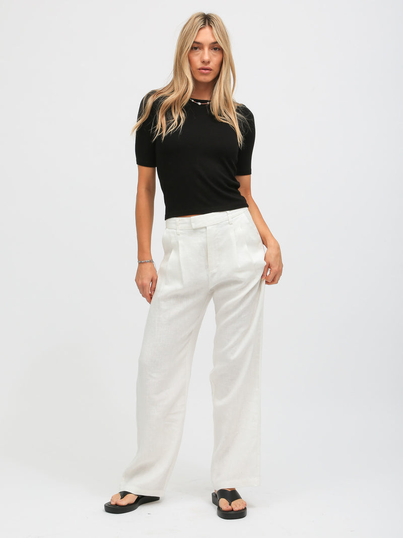 Bradley Linen Trouser - Ivory