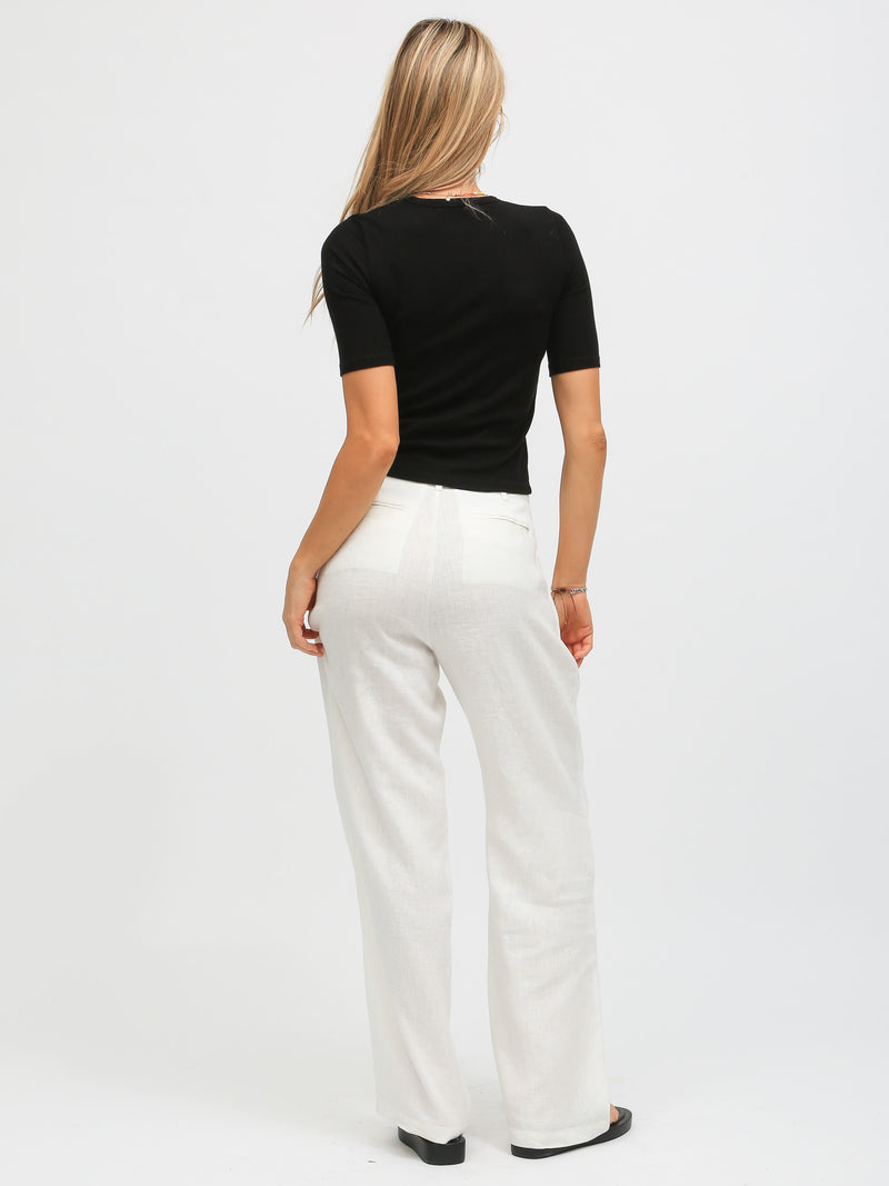 Bradley Linen Trouser - Ivory