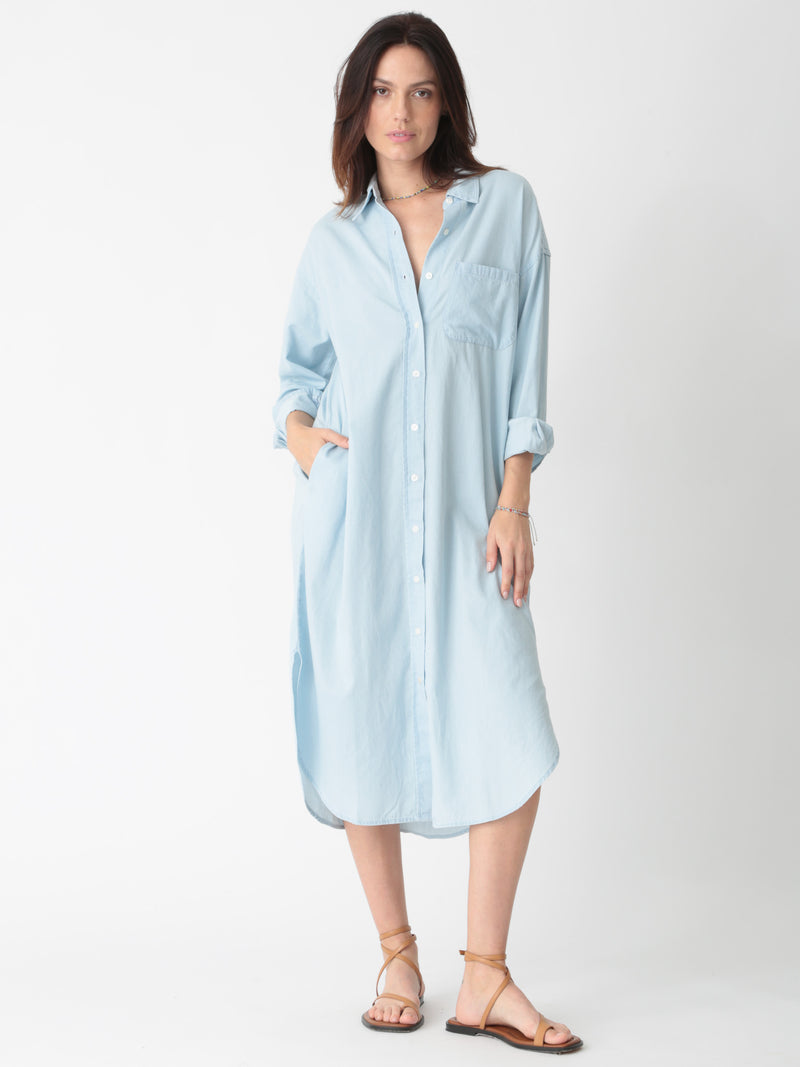 Hazel Shirt Dress - Sky Blue