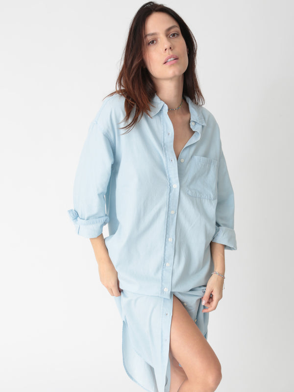 Hazel Shirt Dress - Sky Blue