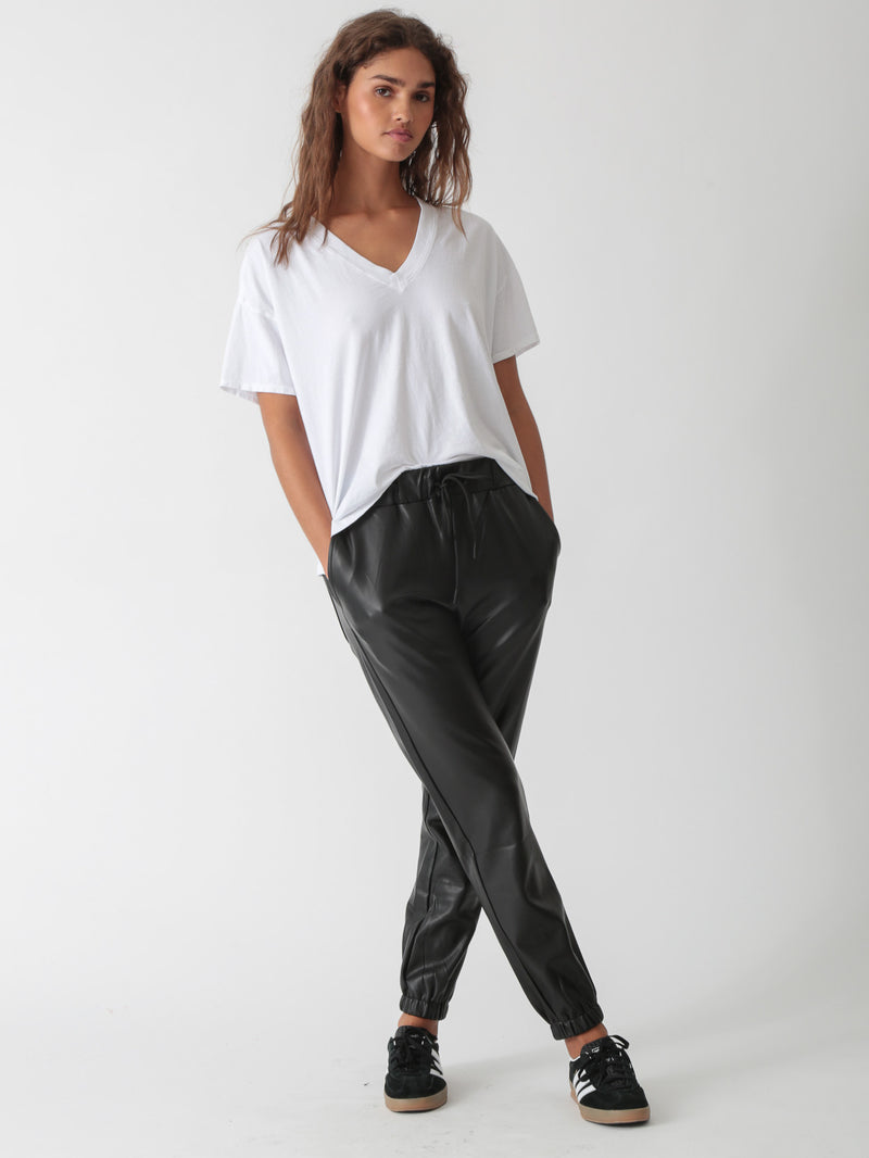 Downtown Vegan Leather Pant - Onyx