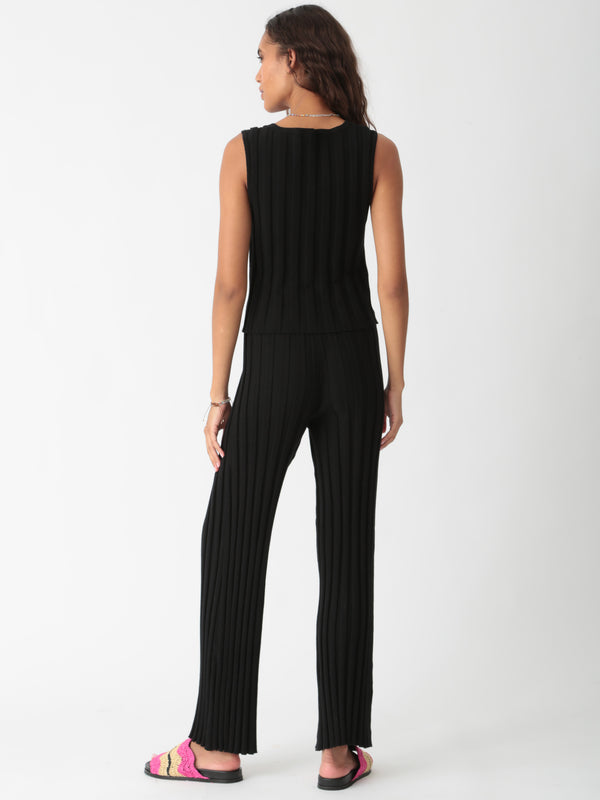 Carmel Ribbed Knit Pant - Onyx