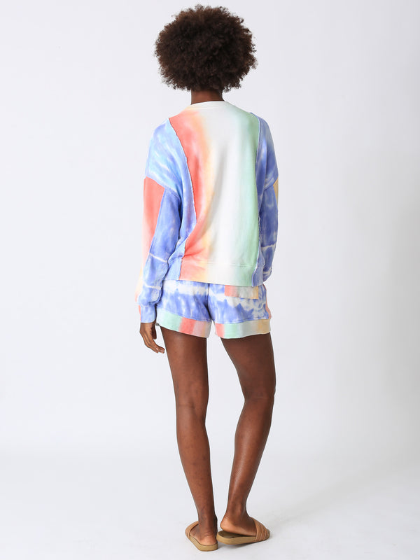 Palmer Patchwork Sweatshirt - Watermelon / Mist