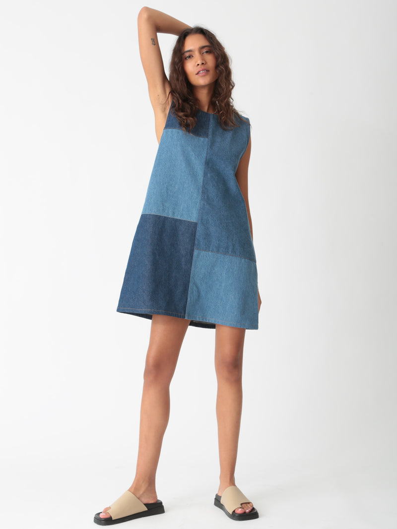 Shift Dress - Patchwork Pacific