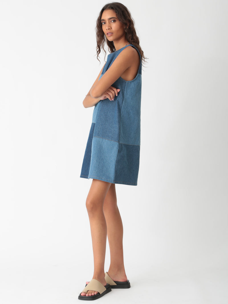 Shift Dress - Patchwork Pacific