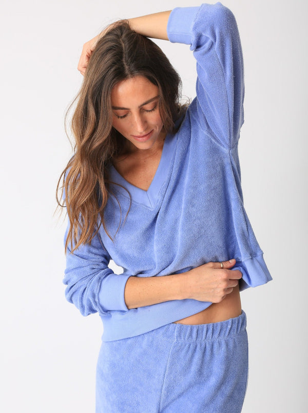 Ava Loop Terry Sweatshirt - Periwinkle