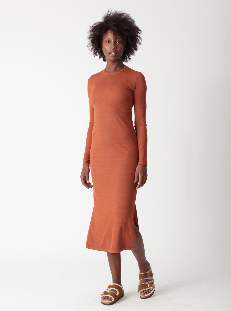 Skyler Rib Dress - Amber