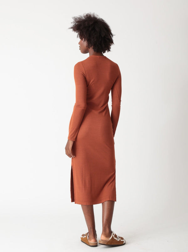 Skyler Rib Dress - Amber