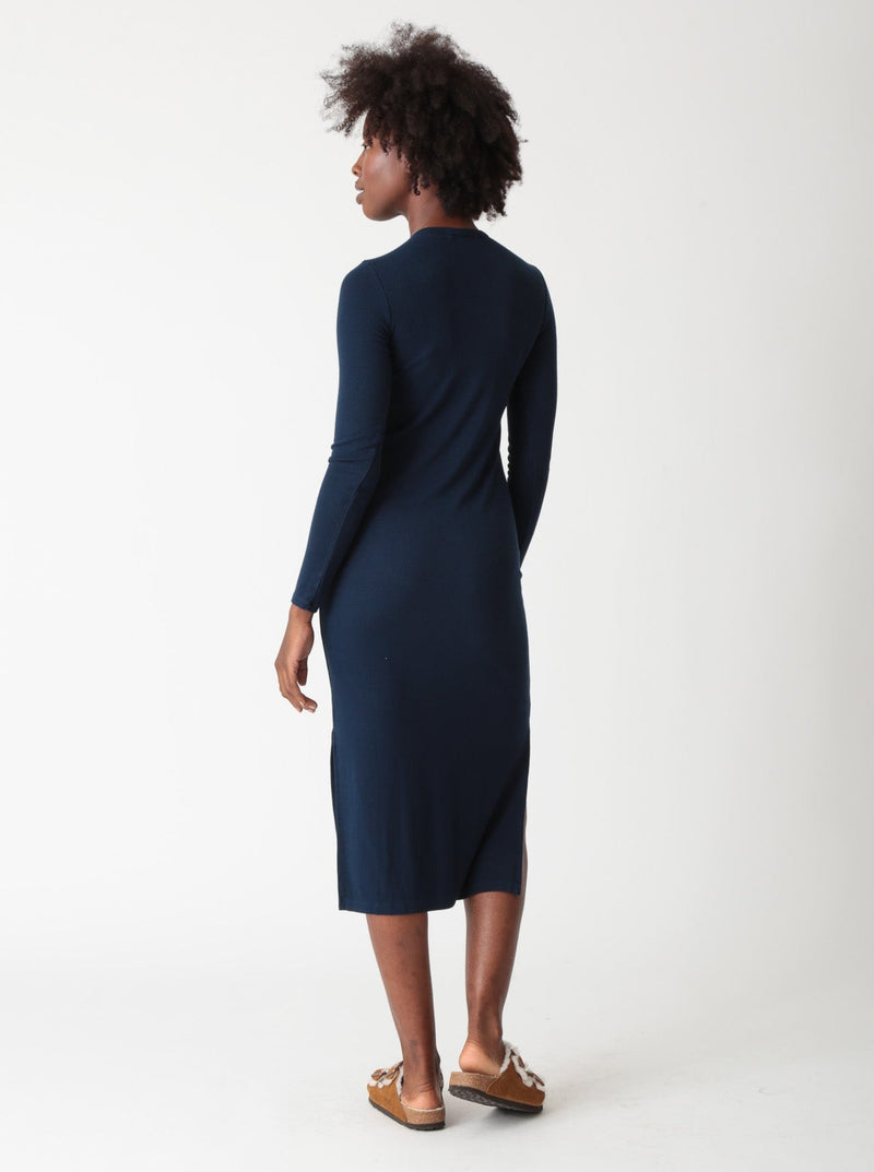 Skyler Rib Dress - Indigo