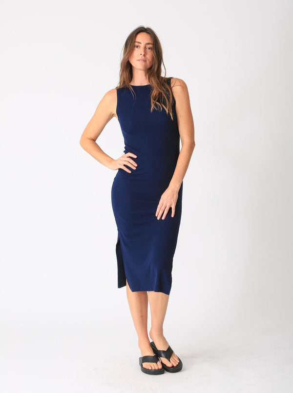 Donna Rib Dress - Indigo