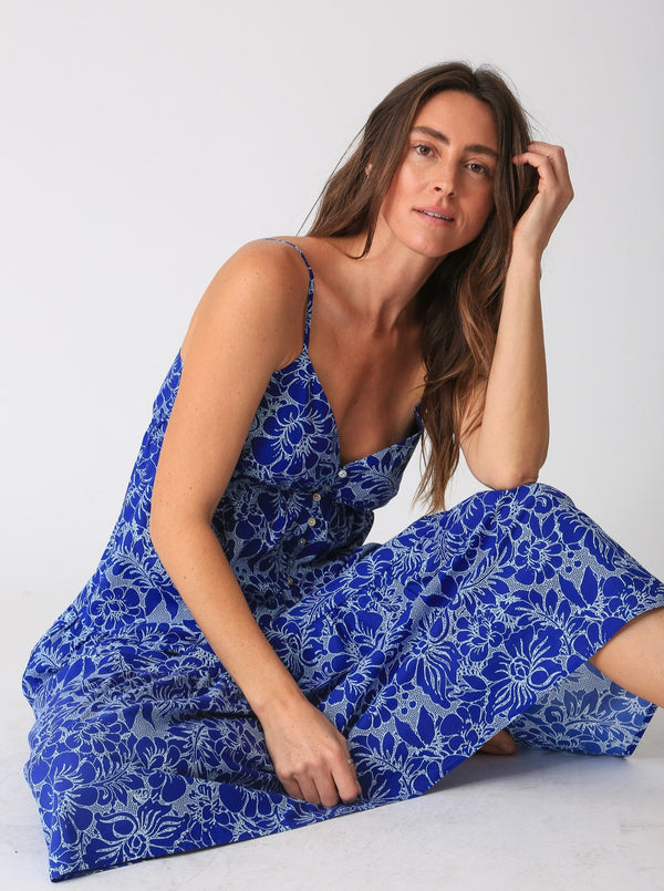 Reagan Dress - Floral Sapphire