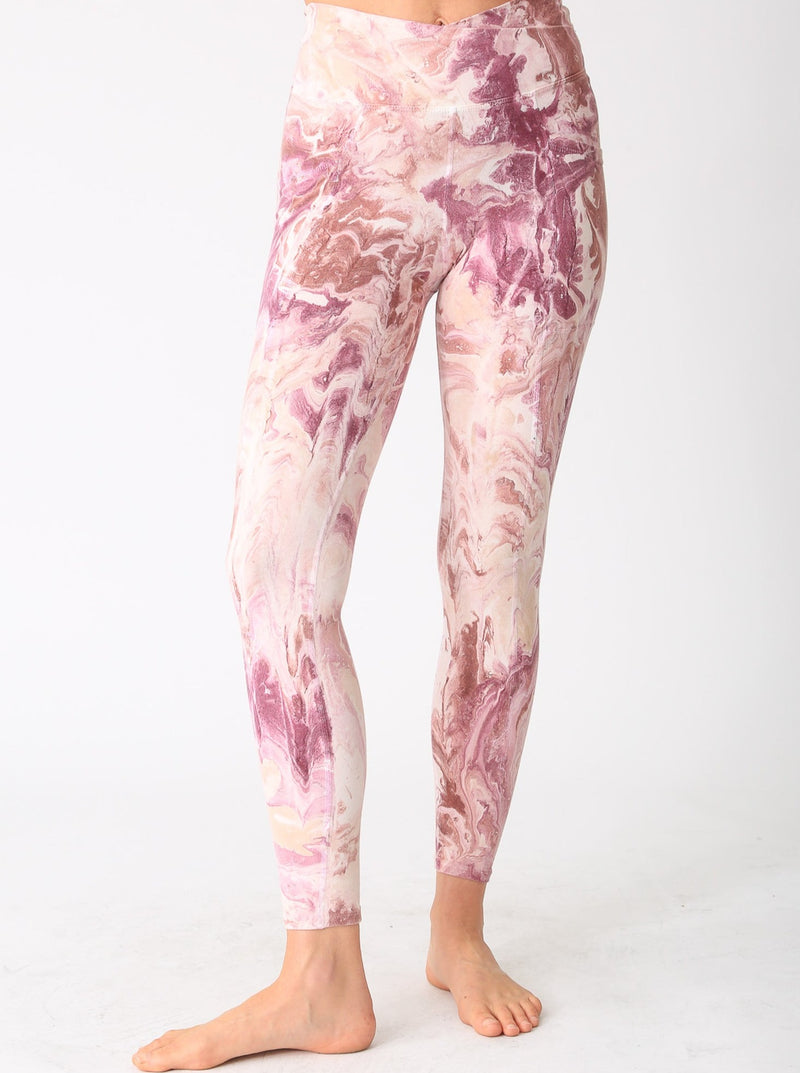 Crossover Legging - Marble Mauve