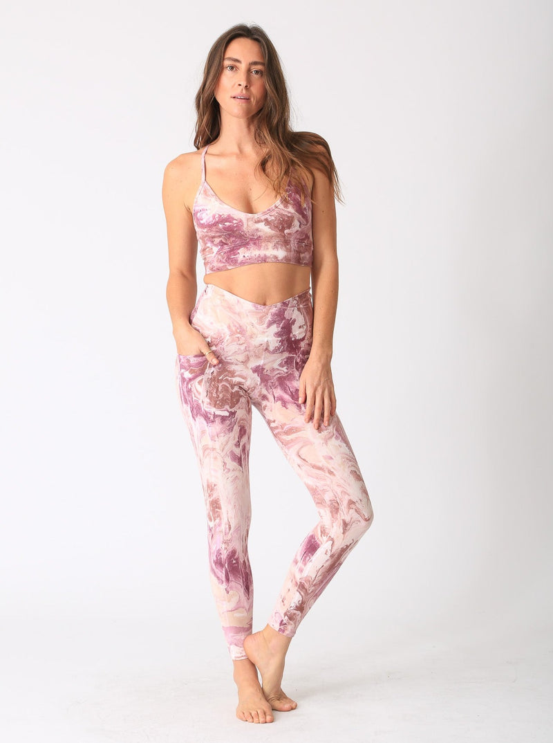 Crossover Legging - Marble Mauve