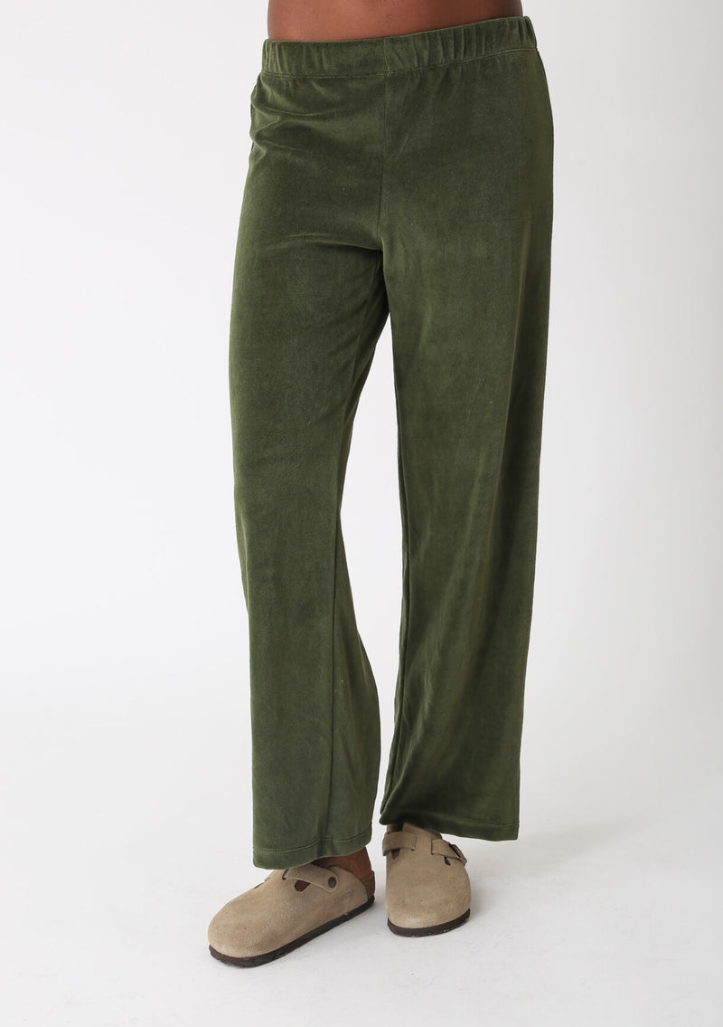 Wylie Velour Pant - Hunter