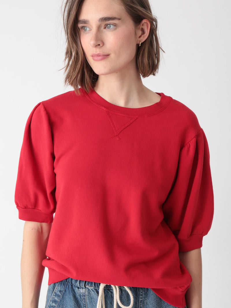 Casey Puff Sleeve Sweatshirt - Chili