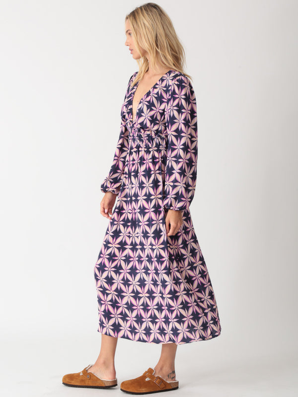 Melody Dress - Indigo Floral Burst