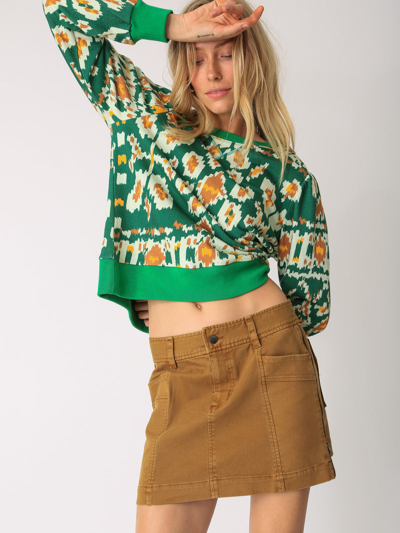 Lori Sweatshirt - Ikat Emerald