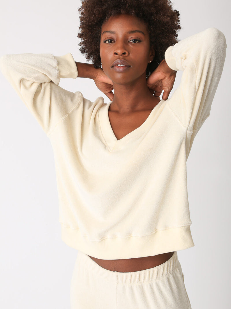 Ava Loop Terry Sweatshirt - Créme